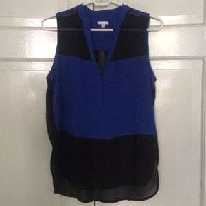 Intermix sheer panel colorblock top new